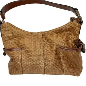 Fossil vegan leather woven texture handbag